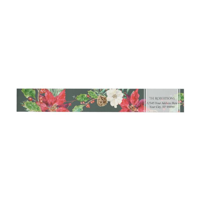 Wrap Around | Christmas Forest Pine Winter Floral Label (Individual)