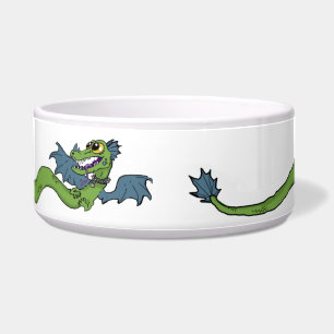 Wrap Around Dragon Dog Bowl