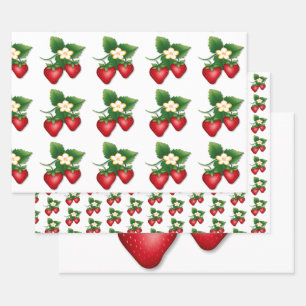 Wrap it up with I Love Strawberry Wrapping Paper Sheet