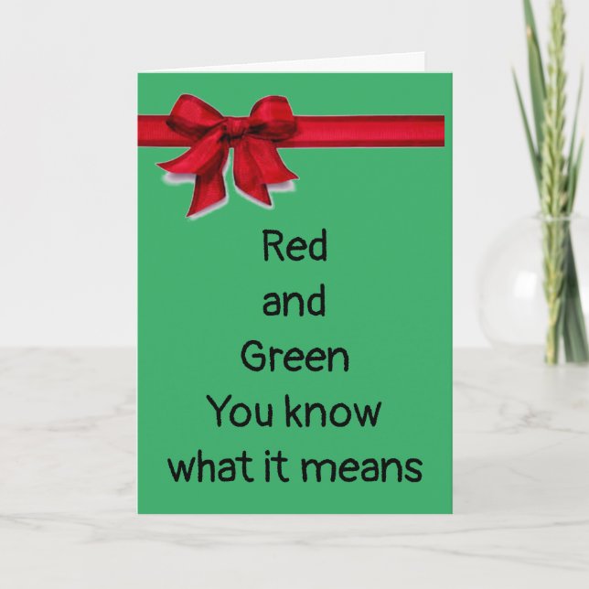 WRAP RED RIBBON AROUND YOU AT CHRISTMAS WITH LOVE  HOLIDAY CARD (Front)