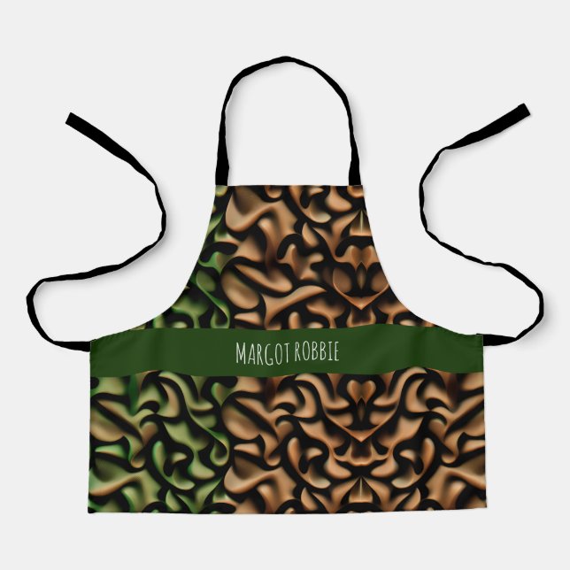 Wrap up Green Copper Mosaic Pattern Apron (Front)