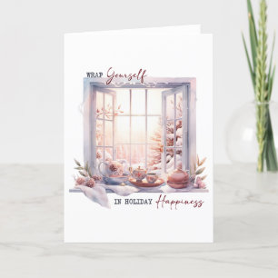 Wrap Yourself in Holiday Happiness Greeting Card 