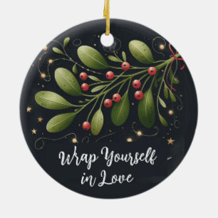 Wrap Yourself in Love Christmas  Ceramic Ornament