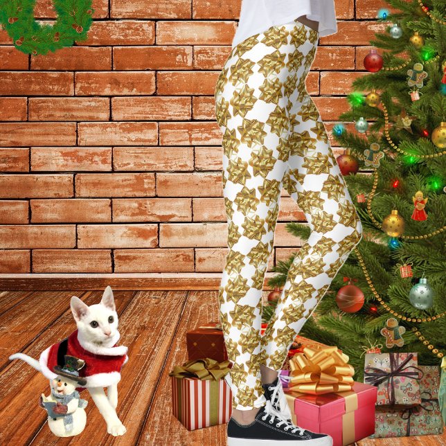 Wrap Yourself Up - Gold Bow Leggings (Creator Uploaded)