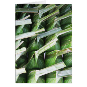 Wrapped Banana Leaf Packets Card