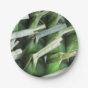 Wrapped Banana Leaf Packets Paper Plate
