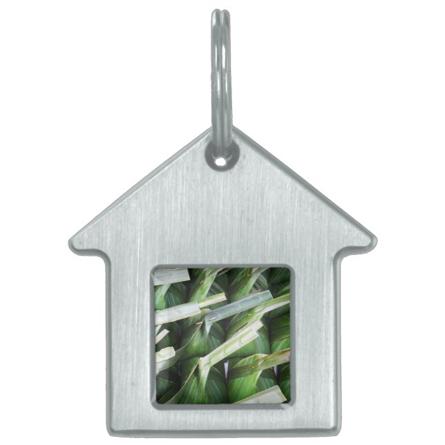Wrapped Banana Leaf Packets Pet ID Tag (Front)