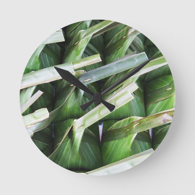 Wrapped Banana Leaf Packets Round Clock (Front)
