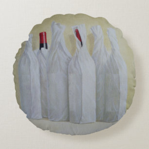 Wrapped Bottles Number 2 1990s Round Cushion