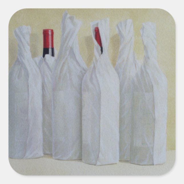 Wrapped Bottles Number 2 1990s Square Sticker (Front)