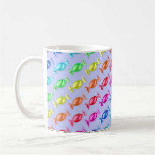 Wrapped candies with different colours coffee mug