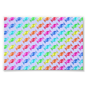 Wrapped candies with different colours photo print