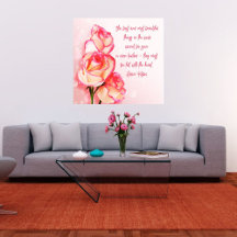 Wrapped Canvas Art Pink Roses Helen Keller Saying
