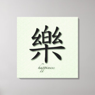 Wrapped Canvas Chinese Happiness Symbol On Mat