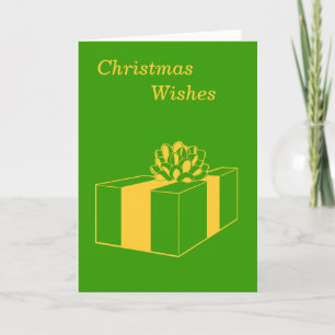 wrapped gold gift for minimal christmas holiday card