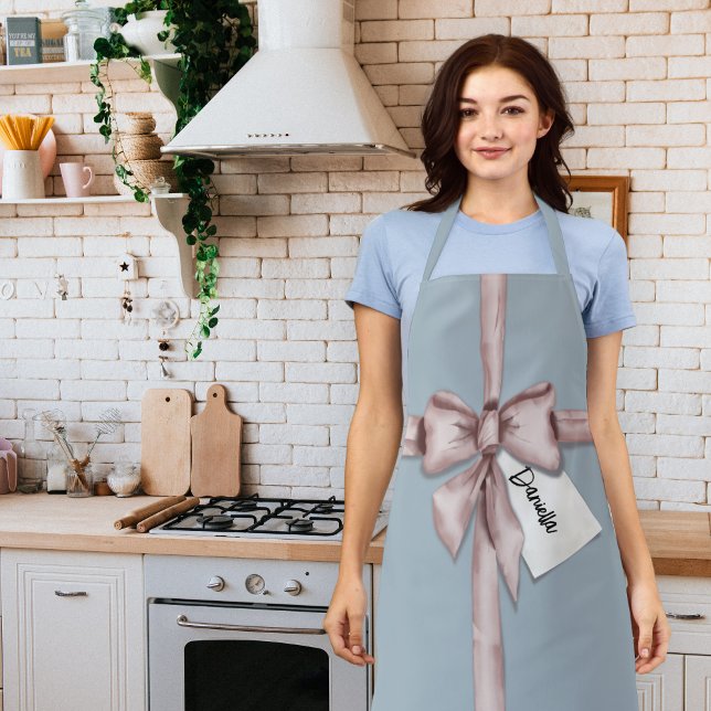 Wrapped in a pink bow apron (Creator Uploaded)