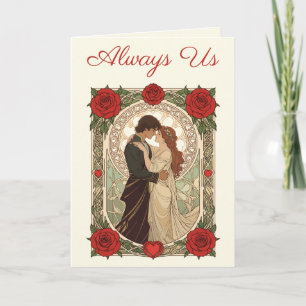 Wrapped In A World Of Roses Art Nouveau Design Card