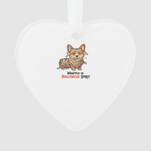 Wrapped in Halloween Spirit � Mummy Corgi with Spi Ornament