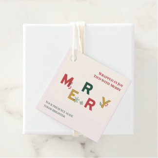 Wrapped in Joy Tied with Merry Christmas Favour Tags