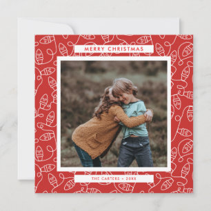 Wrapped in Lights Square Photo Holiday Card