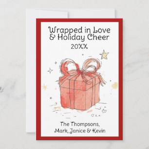 Wrapped in Love and Cheer Flat Holiday Card