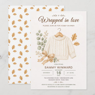 Wrapped in Love Fall Baby Shower Invitation