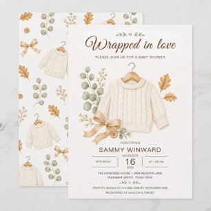 Wrapped in Love Fall Baby Shower Invitation