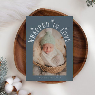 Wrapped In Love Slate Photo Birth  Announcement