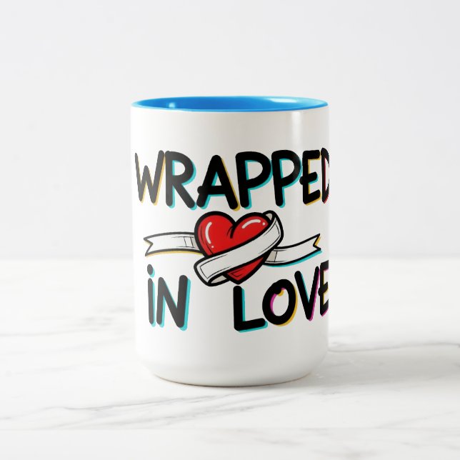Wrapped in Love Two-Tone Coffee Mug (Center)
