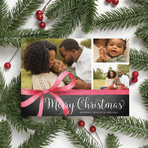 Wrapped in Red   Holiday Photo Collage Card