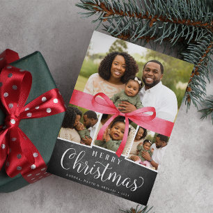 Wrapped in Red   Holiday Photo Collage Card