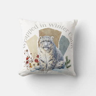 Wrapped in Winter Calm Leopard Art Cushion