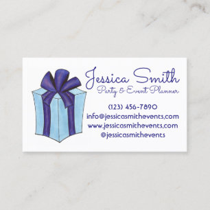 Wrapped Present Gift Party Event Planner Planning Business Card