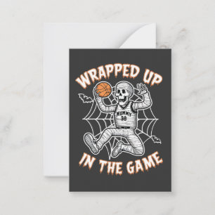 Wrapped up In the Game basketball Halloween  Card