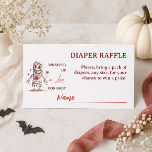 Wrapped Up Mummy Halloween Baby Shower Diaper Game Enclosure Card