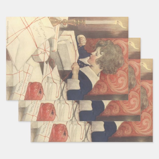 Wrapping Christmas Presents, Jessie Willcox Smith Wrapping Paper Sheet (Set)