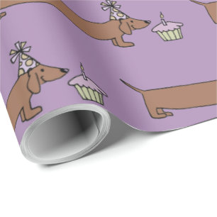 Wrapping Dachshund With Cupcake Paper
