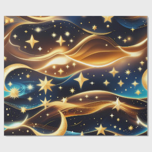 Wrapping Paper - Amber Celestial Moon