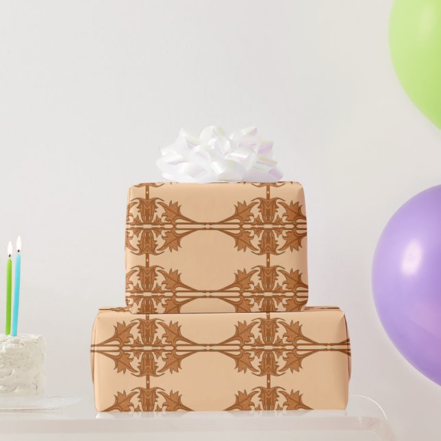 Wrapping Paper - Angled Leaves in Tiled Pattern (Party Gifts)