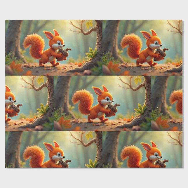 Wrapping Paper-Autumn Woodland Wrapping Paper (Flat)