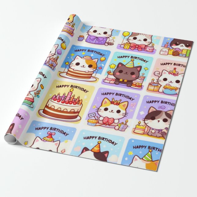 Wrapping Paper Birthday Theme  (Unrolled)