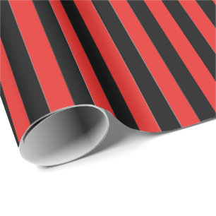 Wrapping Paper-Black & Red Stripes Paper