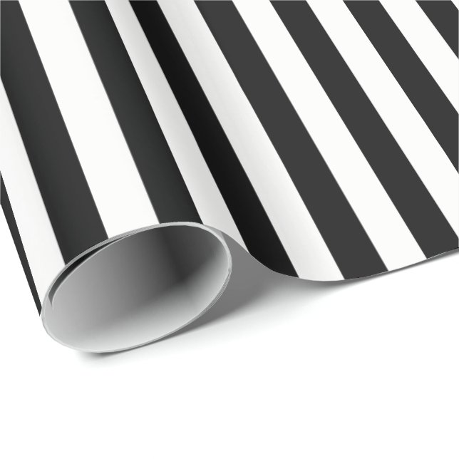 Wrapping Paper-Black & White Stripes Paper (Roll Corner)