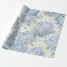 Wrapping Paper | Blue Hydrangea Flower Gift Wrap
