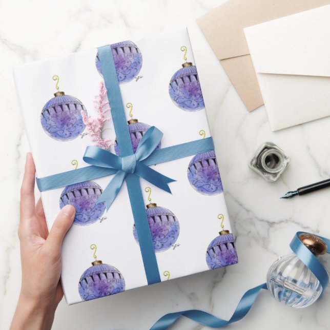 Wrapping Paper - Blue Tree Ornament (Gifting)