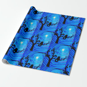 Wrapping Paper - Cat and the moonlight - large 002