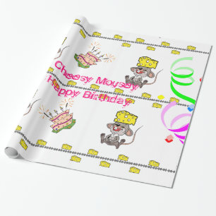 Wrapping Paper Cheesy Mousey Happy Birthday