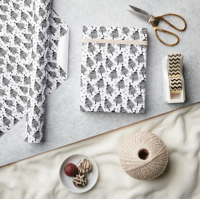 Wrapping Paper - Christmas Trees Pattern (Crafts)