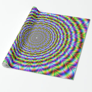 Wrapping Paper Circular Psychedelic Neon Ripples
