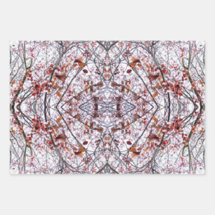 Wrapping Paper: Collaged Cherry Blossom Design Wrapping Paper Sheet